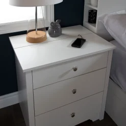 New Nightstand Charging Station - Vito Pure White Nightstands