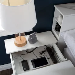 New Nightstand Charging Station - Vito Pure White Nightstands