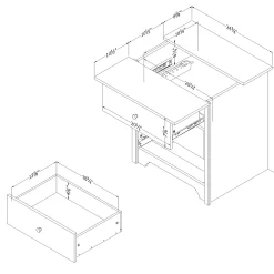 New Nightstand Charging Station - Vito Pure White Nightstands