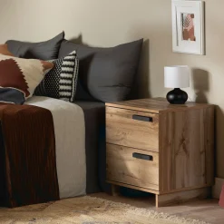 Best Nightstand with 2 Drawers - Cavalleri Nordik Oak Nightstands