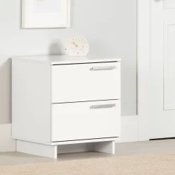 Nightstands>South Shore Nightstand with 2 Drawers - Cavalleri Pure White
