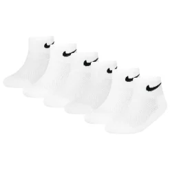 Socks|Underwear & Socks>Nike Ankle Socks 6pck 7e-10e White
