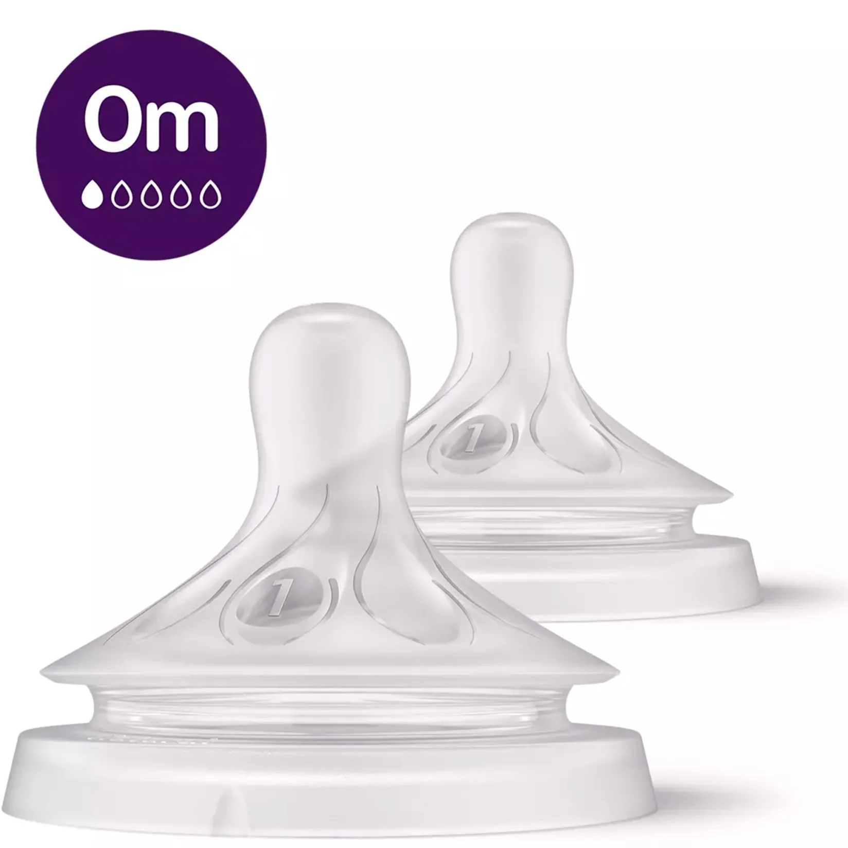 Breastfeeding|Bottles & Nipples>Philips Avent Nipples (2) Natural Response 0M+ Flow 1
