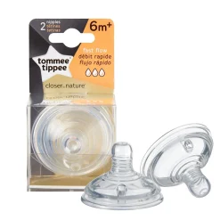Bottles & Nipples|Breastfeeding>Tommee Tippee Nipples Fast Flow 6months+ (2)