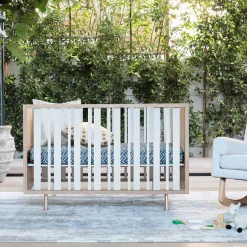 Novella Crib with Toddler Bed Conversion Kit - Stained Ash / Ivory Cribs & Mattresses|Cribs & Mattresses