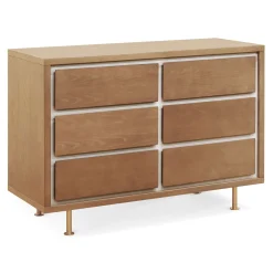 Best Novella 6-Drawer Dresser - Stained Ash / Ivory Finish Storage Furniture
