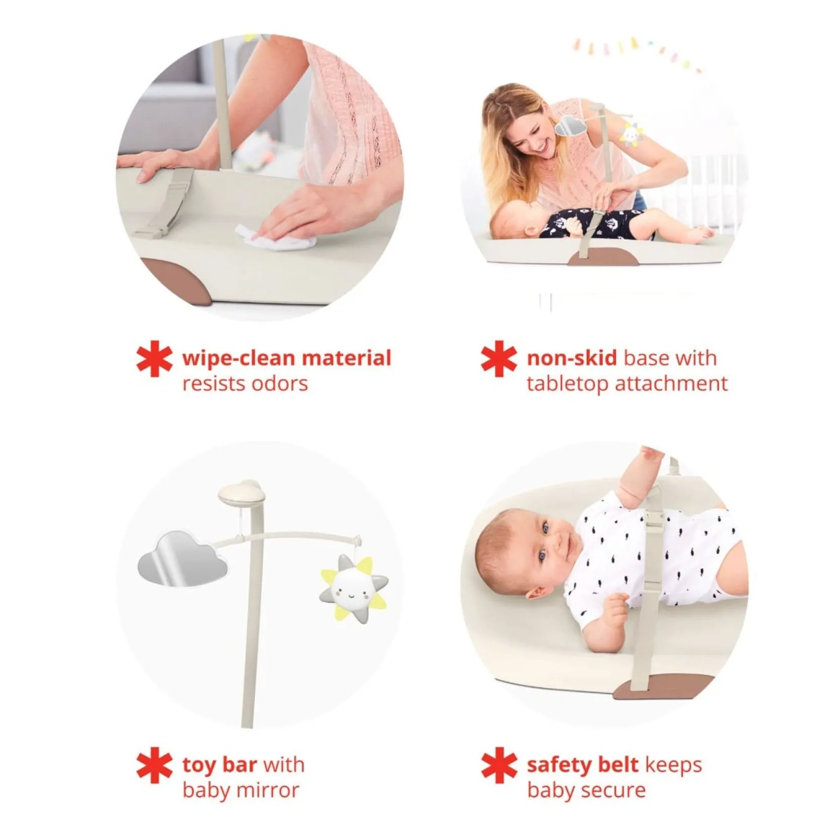 New Nursery Style Wipe-Clean Changing Pad - Oat Changing Tables|Mattresses