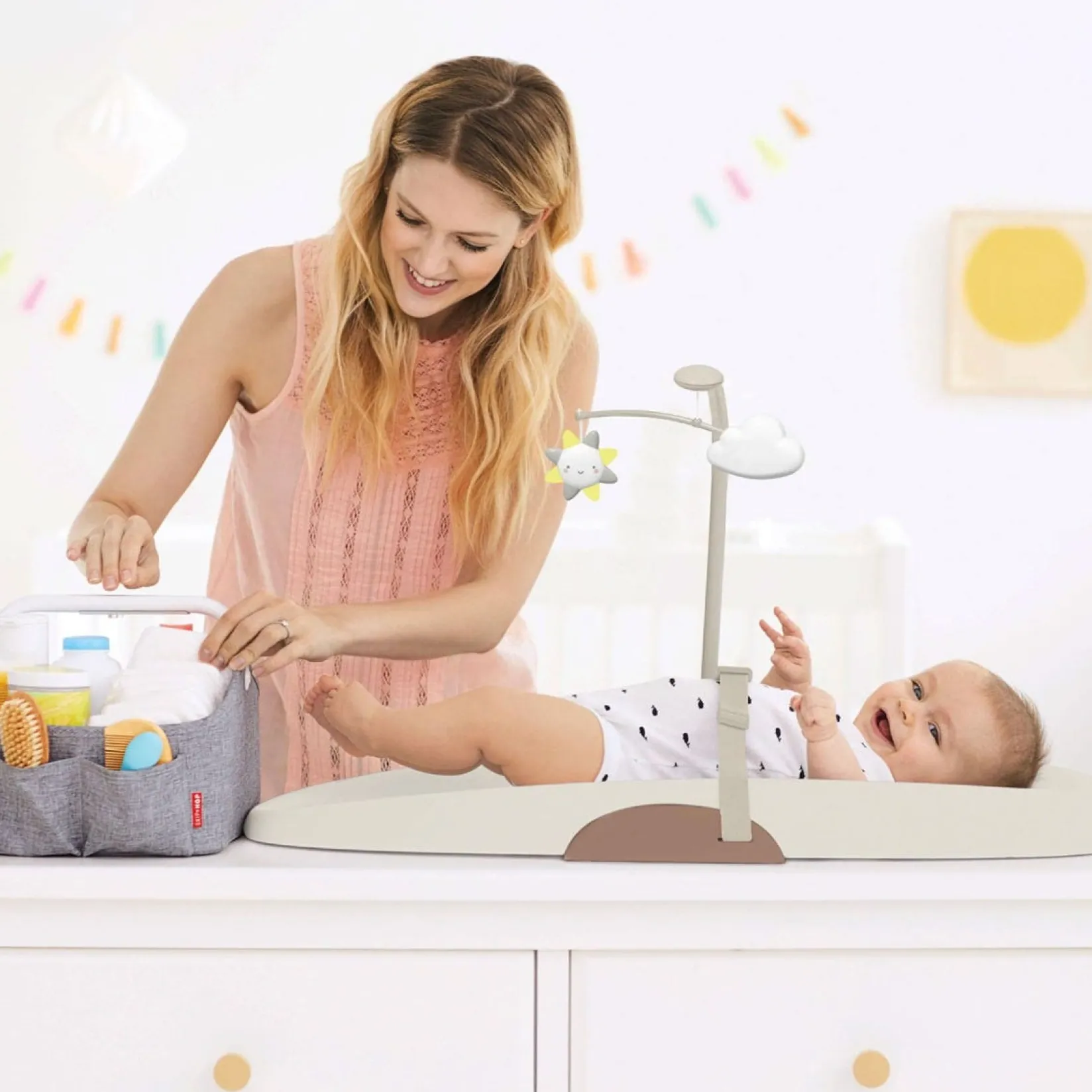 New Nursery Style Wipe-Clean Changing Pad - Oat Changing Tables|Mattresses