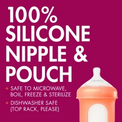 Hot Nursh Silicone Bottle 8oz (3) - Metallic Colors Bottles & Nipples|Breastfeeding