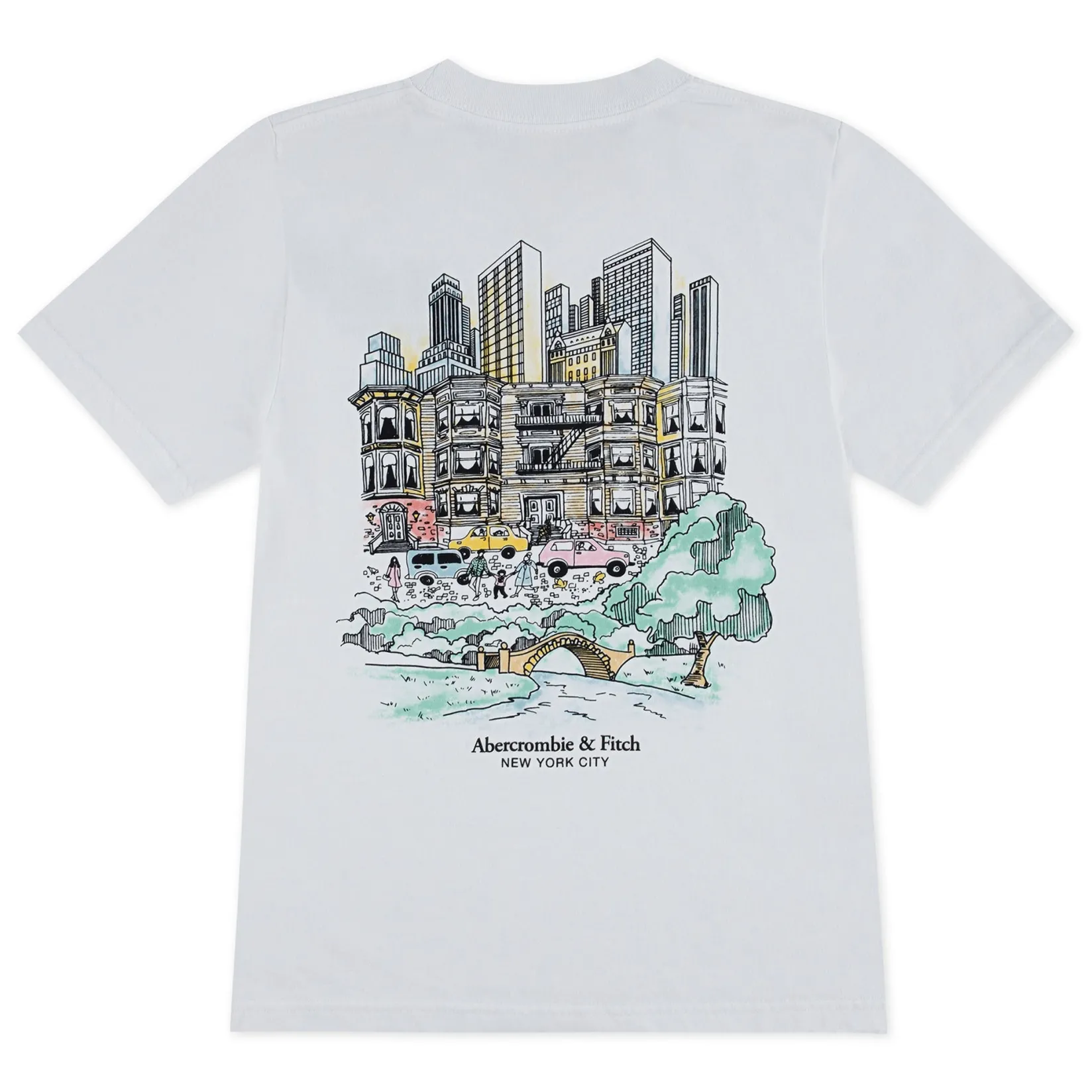 Tops>Abercrombie Kids Nyc Sketch T-shirt 5-18y White