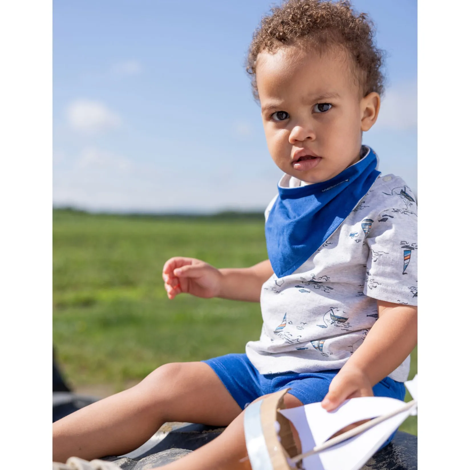 Outfit Sets>Nano Ocean Cargo Short Set 6-24m Ivory