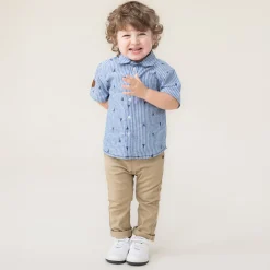 Tops>Nano Ocean Striped Shirt 6-24m Blue