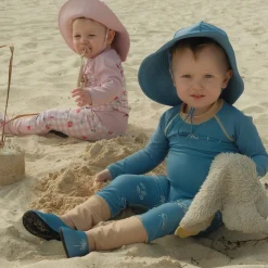 Hats & Caps|Hats And Caps>Calikids Ocean Uv Hat 0-3y Blue