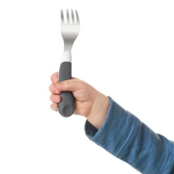 Online On-the-Go Fork & Spoon Set - Grey Kids Tableware|Plates & Placemats