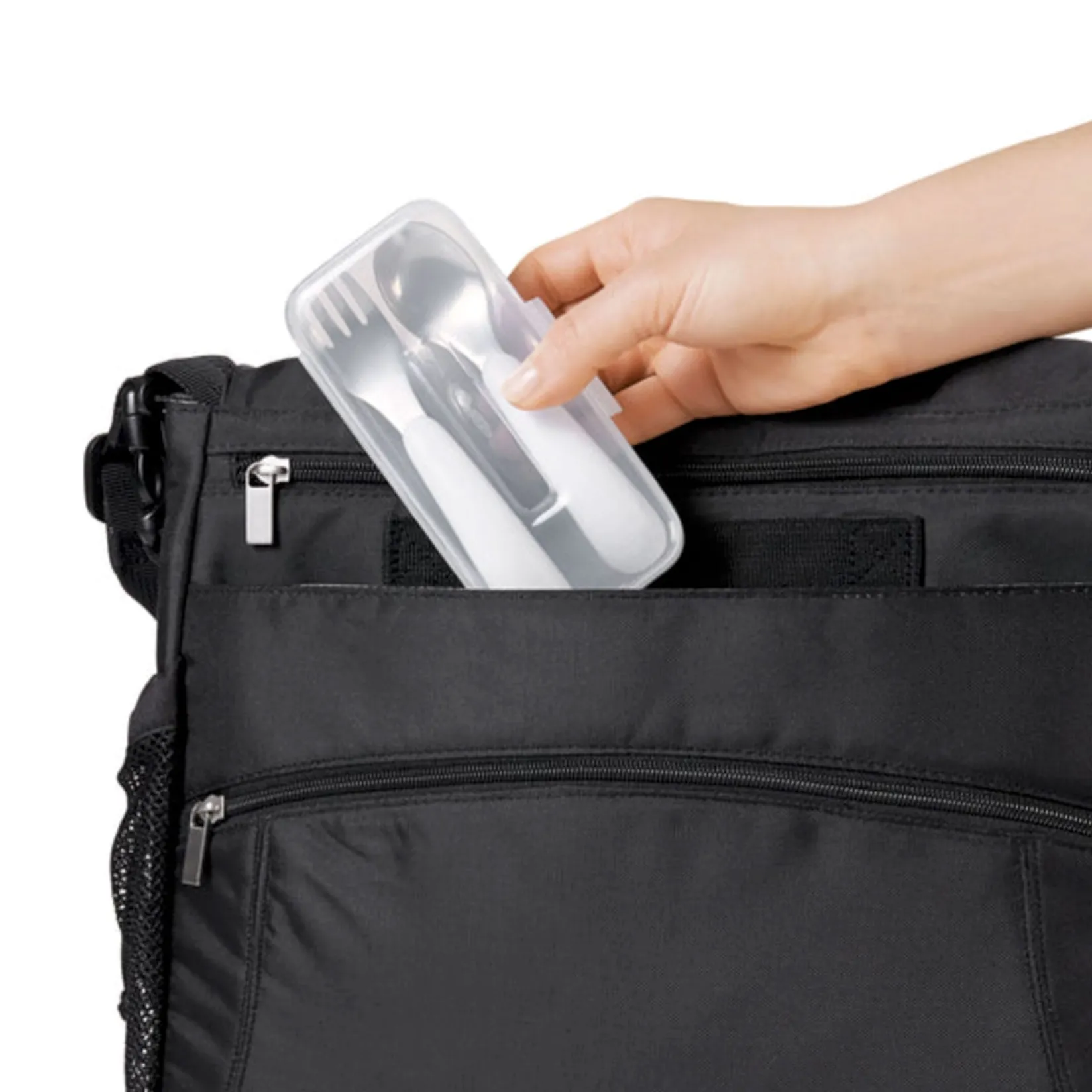 Online On-the-Go Fork & Spoon Set - Grey Kids Tableware|Plates & Placemats