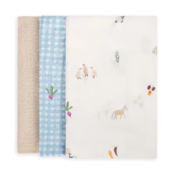 Organic Baby Muslin Blanket (3) - Farm Kids Blankets|Blankets