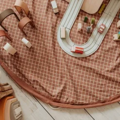 Outlet Organic Grid Brown Storage Bag Storage