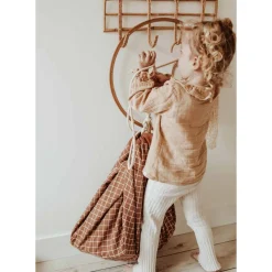 Outlet Organic Grid Brown Storage Bag Storage