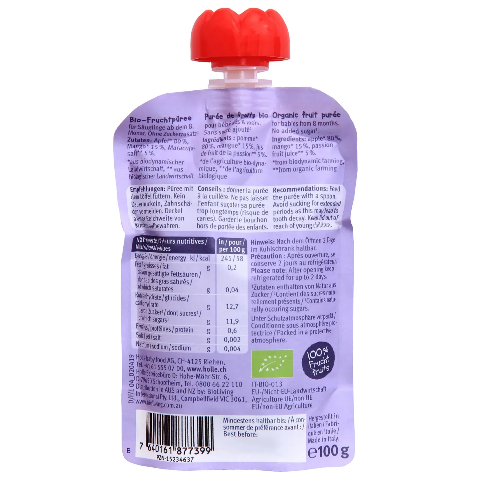 Online Organic Pouch - Tropic Tiger - Apple with Mango & Passion fruit (from 8 months) Baby Food & Snacks