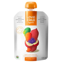 Baby Food & Snacks>Love Child Organics Organic Puree- Superblends - Apples, Sweet Potatoes, Carrots and Blueberries (From 6 months )