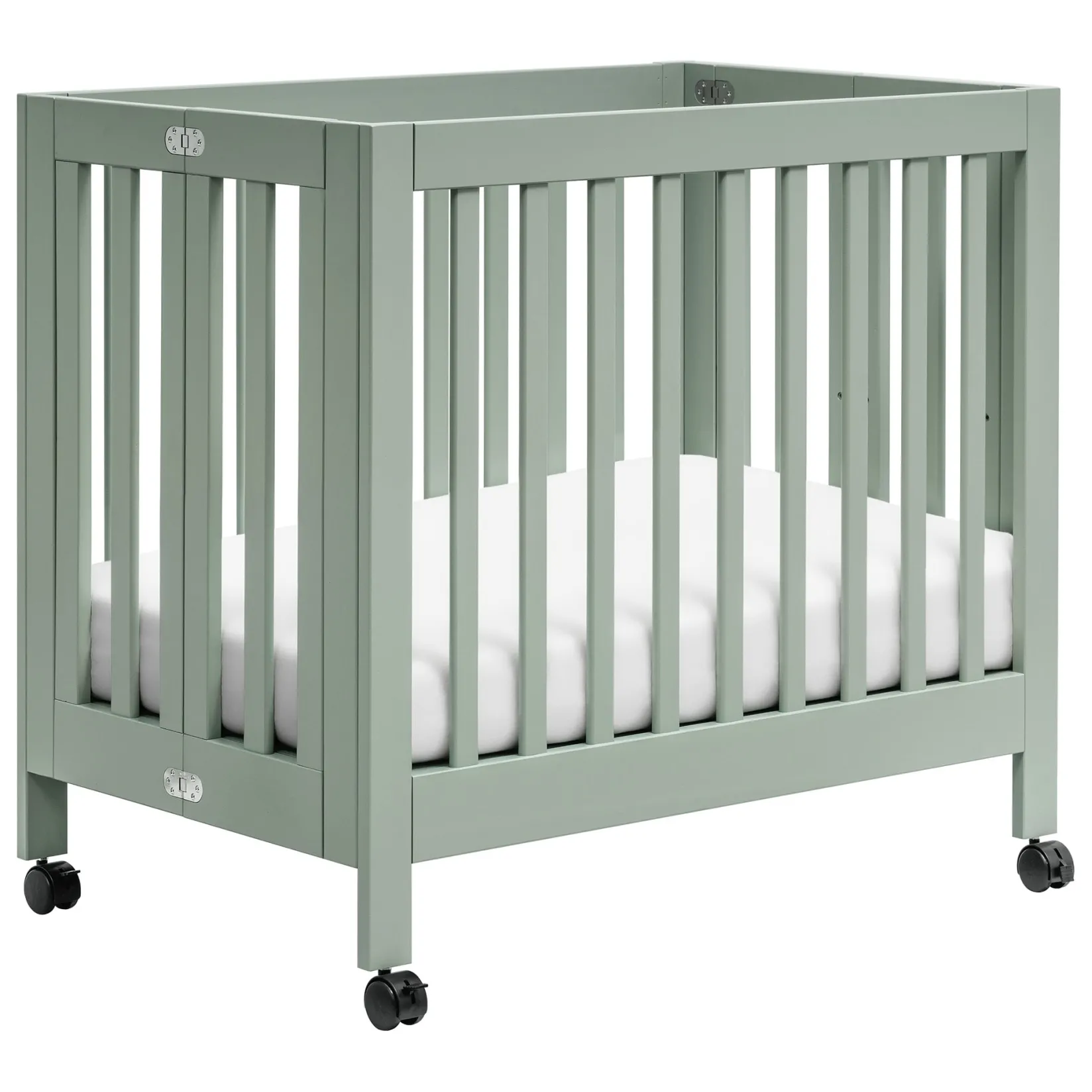 Cribs & Mattresses|Cribs & Mattresses>Babyletto Origami Mini Crib - Light Sage