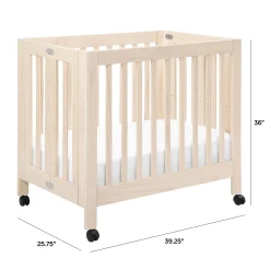 Origami Mini Crib - Washed Natural Cribs & Mattresses|Cribs & Mattresses