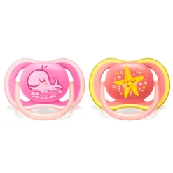 Pacifiers & Clips|Pacifiers & Clips>Philips Avent Orthodontic Pacifier 6-18m Ultra Air (2) - Pink