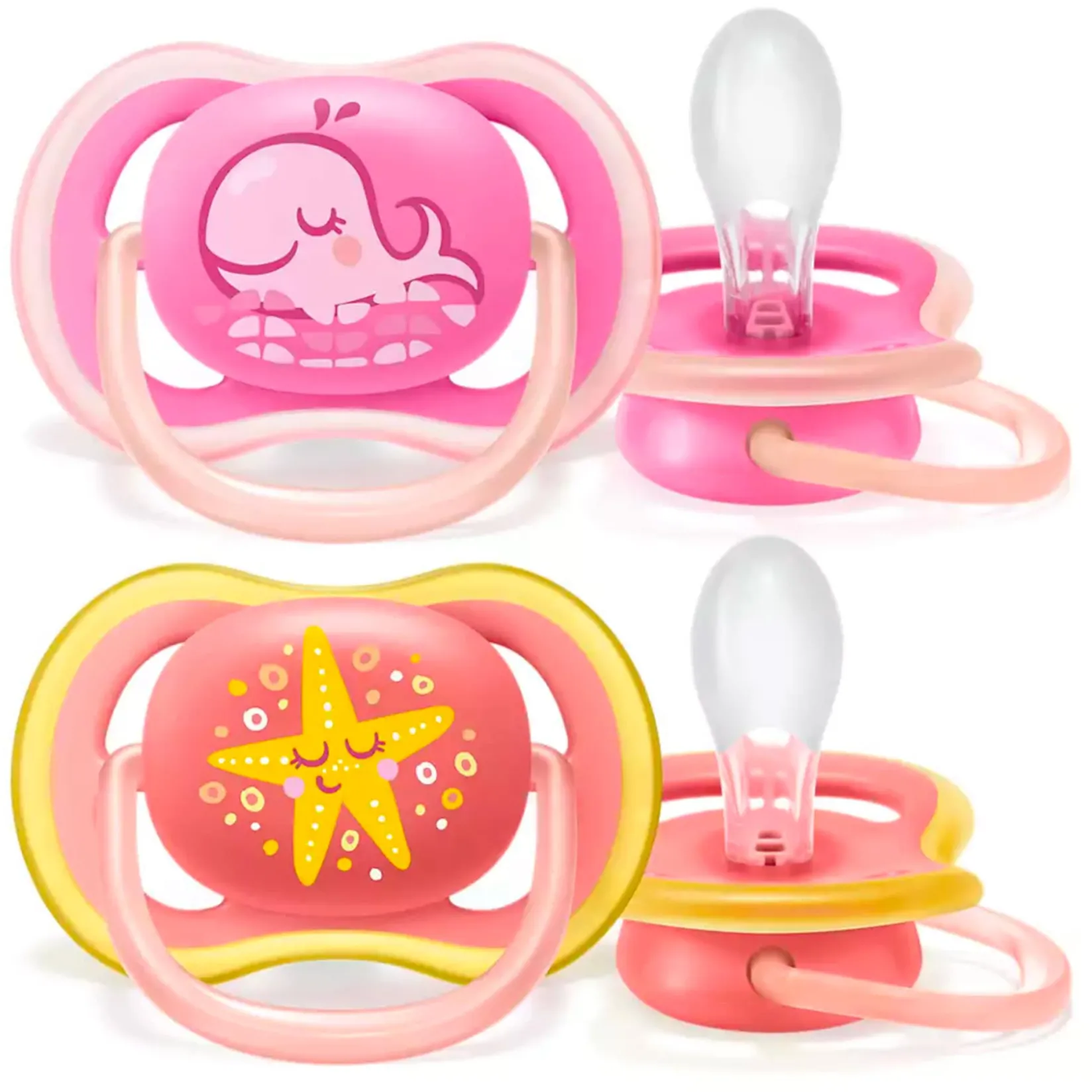 Pacifiers & Clips|Pacifiers & Clips>Philips Avent Orthodontic Pacifier 6-18m Ultra Air (2) - Pink