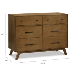 Outlet Otto 6-Drawer Dresser - Walnut Storage Furniture