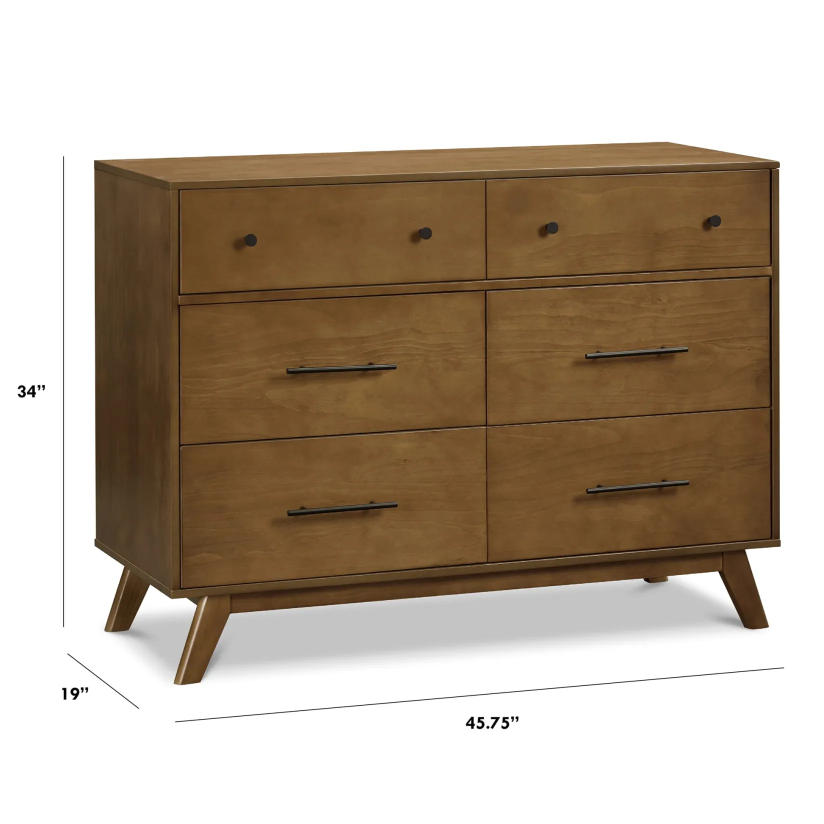 Outlet Otto 6-Drawer Dresser - Walnut Storage Furniture