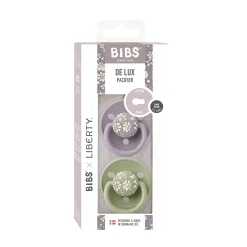 Pacifiers & Clips|Pacifiers & Clips>Bibs Pacifier (2) De Lux 0-36m - Liberty/Sage