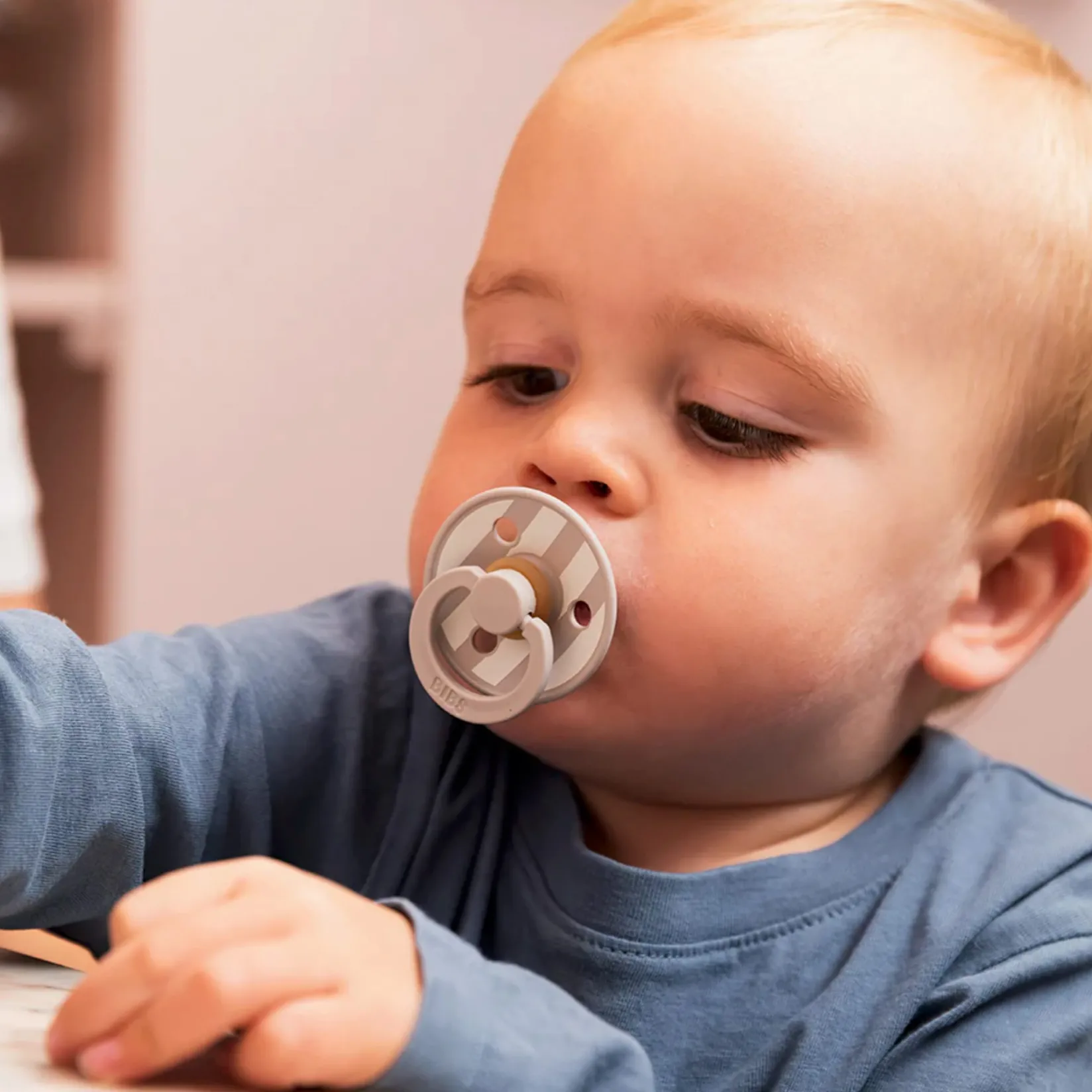 Pacifiers & Clips|Pacifiers & Clips>Bibs Pacifier 6-18m (2) - Block Sand Mix (Size 2)