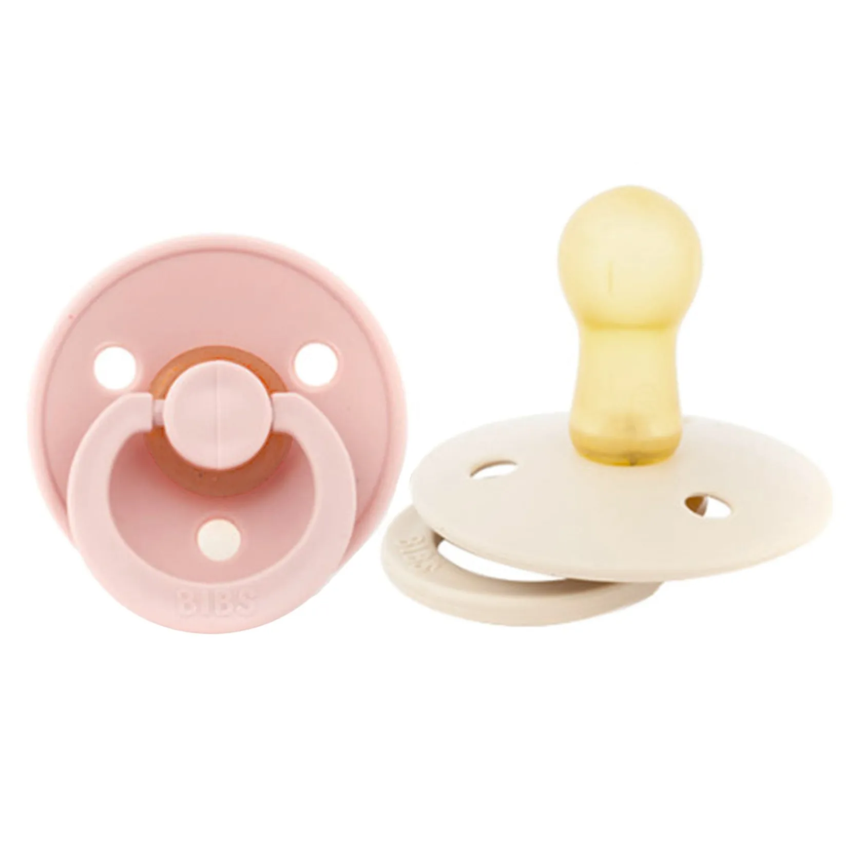 Pacifiers & Clips|Pacifiers & Clips>Bibs Pacifier 0-6m (2) - Ivory / Pink (Size 1)