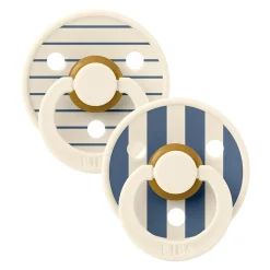 Pacifiers & Clips|Pacifiers & Clips>Bibs Pacifier 0-6m (2) - Studio Ivory Steel Blue Mix (Size 1 )