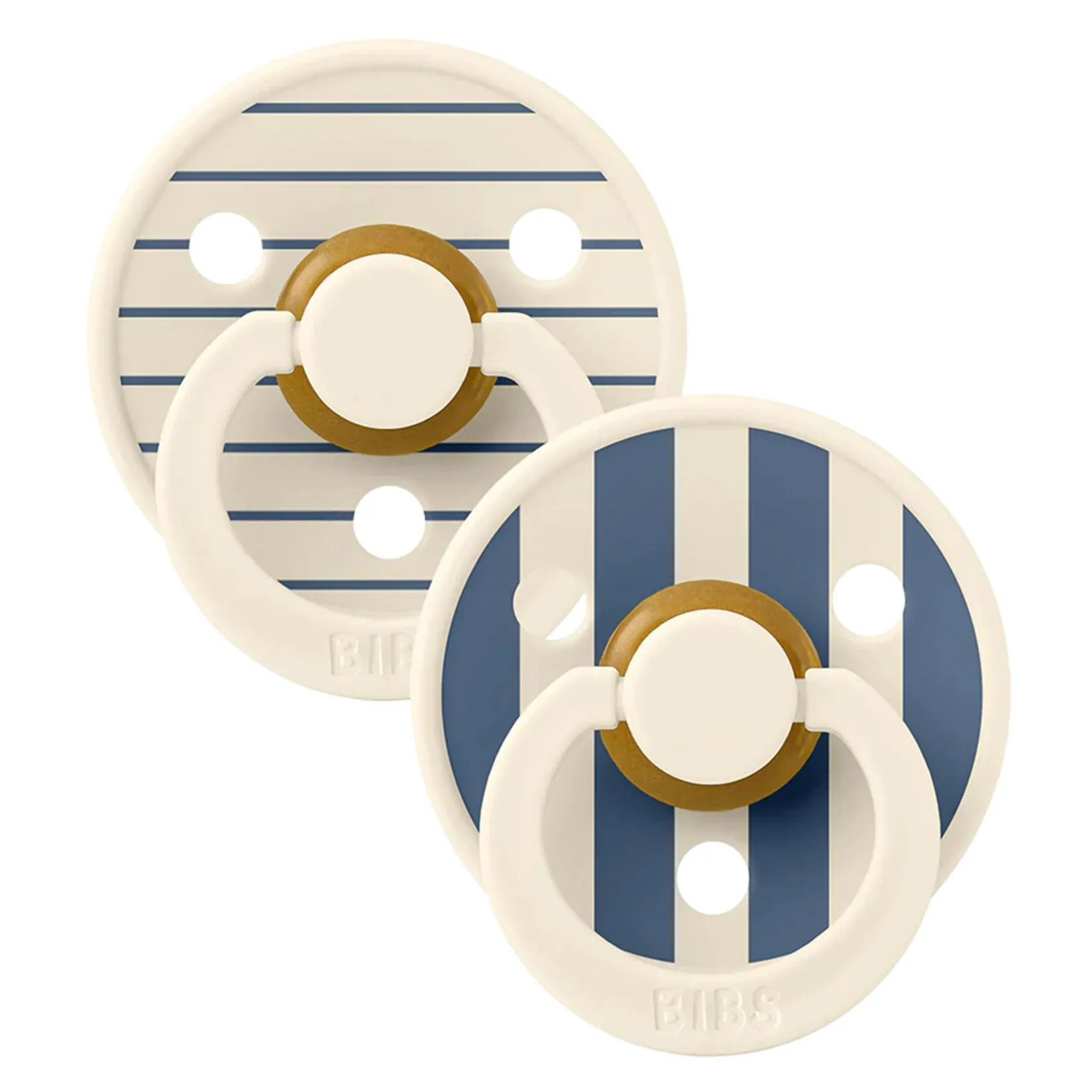 Pacifiers & Clips|Pacifiers & Clips>Bibs Pacifier 0-6m (2) - Studio Ivory Steel Blue Mix (Size 1 )