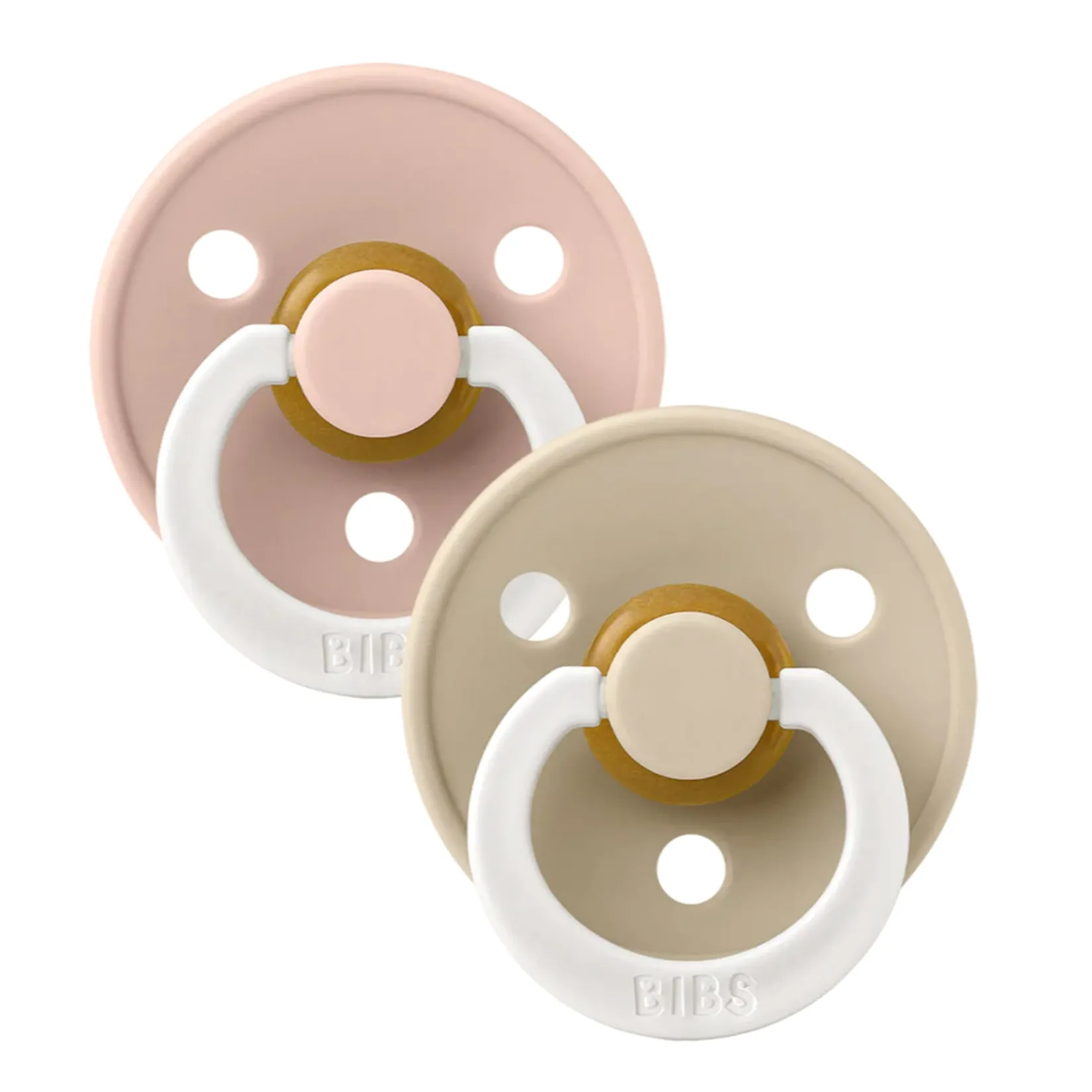 Pacifiers & Clips|Pacifiers & Clips>Bibs Pacifier 6-18m Set of 2 - Blush / Vanilla (Size 2)
