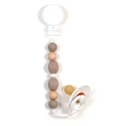 Pacifiers & Clips|Pacifiers & Clips>Bulle Pacifier Clip - Chunky Taupe