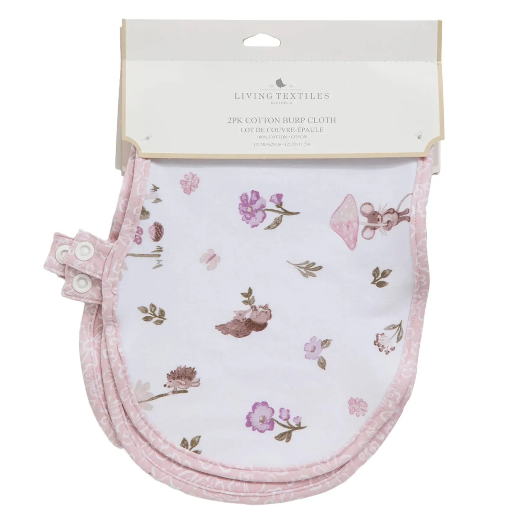Breastfeeding|Nursing Covers>Living Textiles 2-pack Burp Cloth - Mushroom House