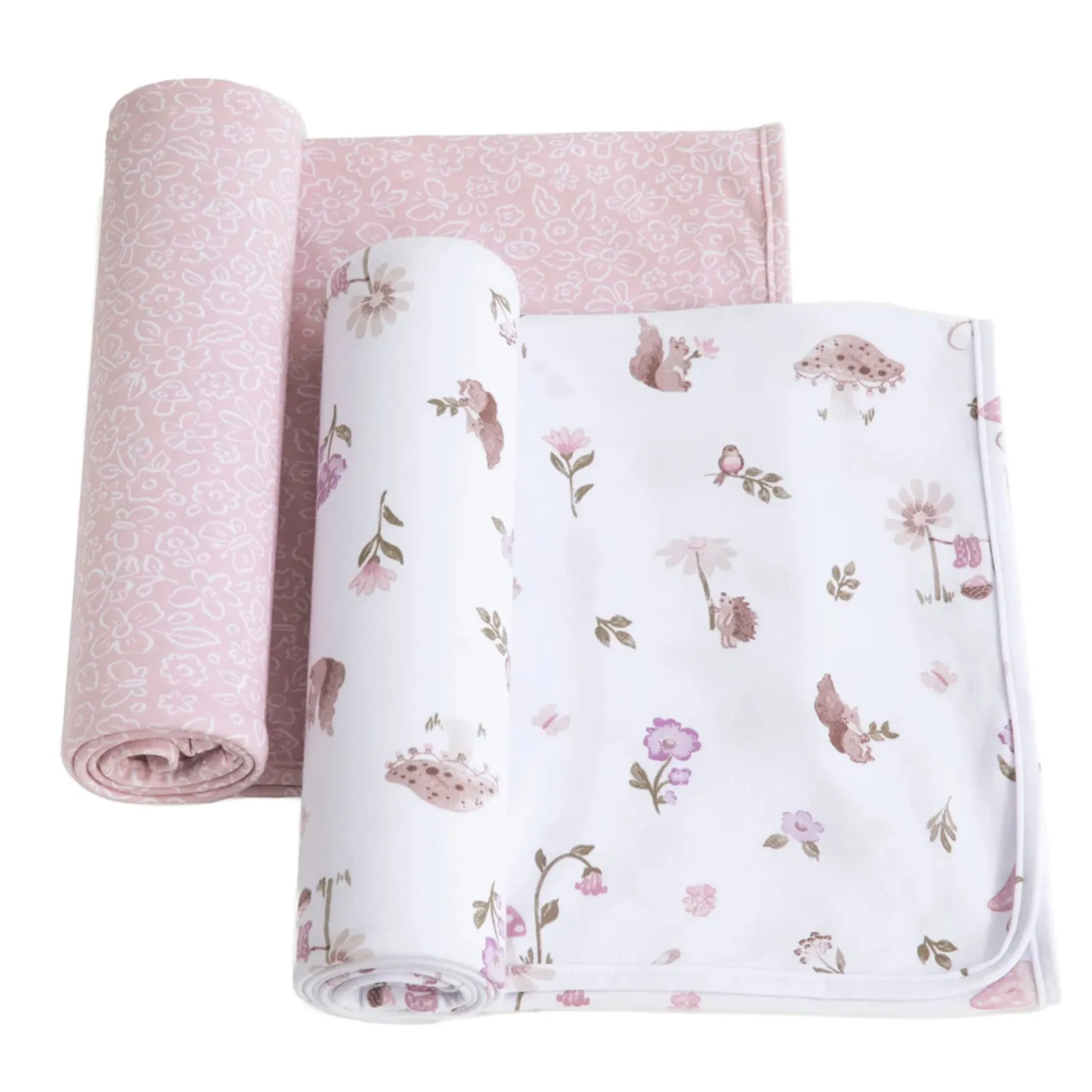 Blankets|Blankets>Living Textiles 2-pack Jersey Swaddle - Mushroom House