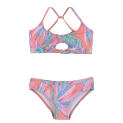 Swimsuits>Nano Palm Tree Bikini 4-14 Coral