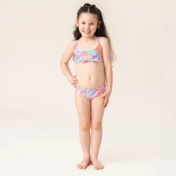 Swimsuits>Nano Palm Tree Bikini 4-14 Coral