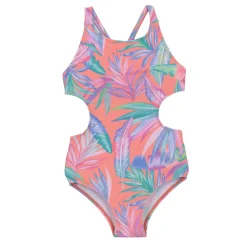 Swimsuits>Nano Palm Tree Swimsuit 4-14 Coral