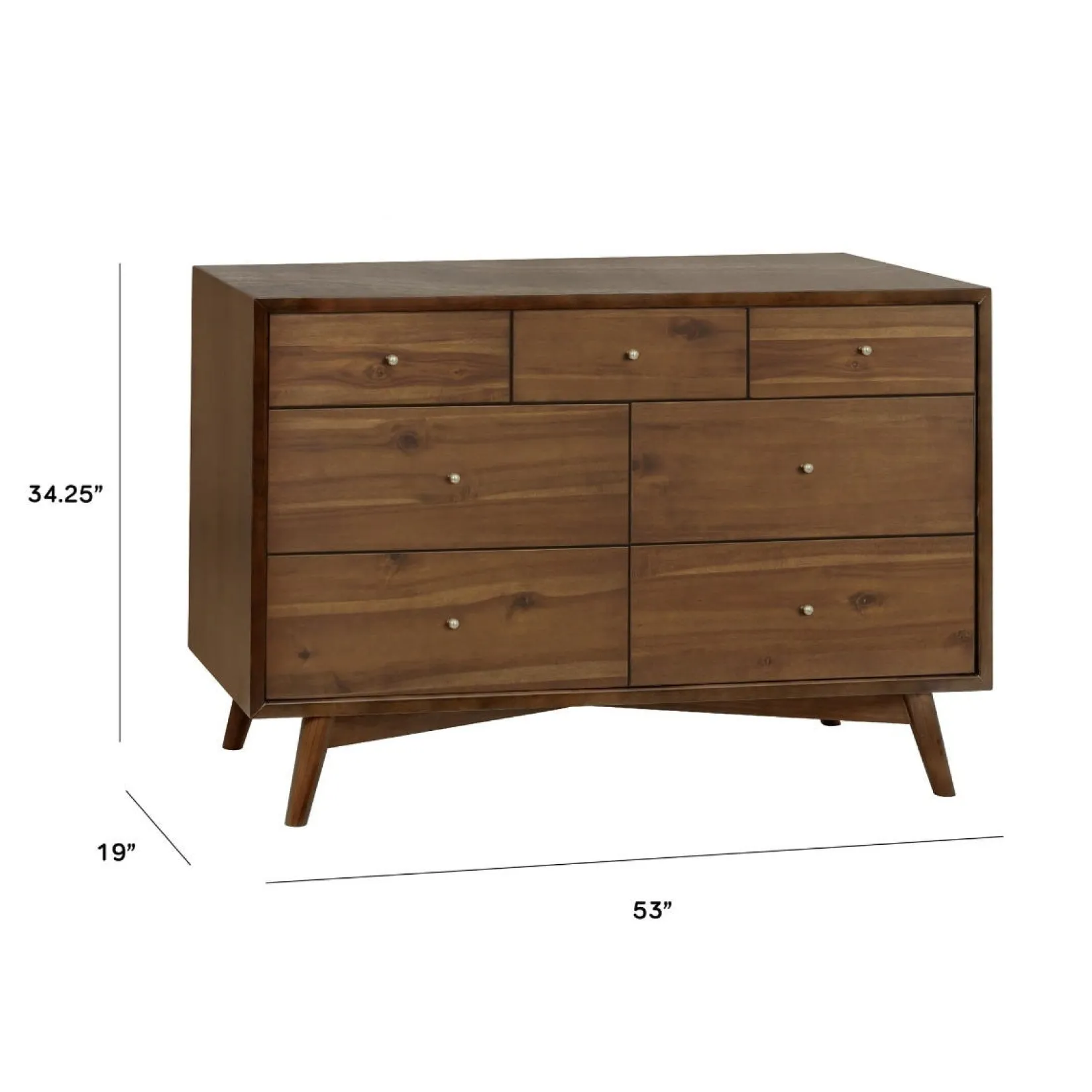 Storage Furniture>Babyletto Palma 7-Drawer Double Dresser - Natural Walnut