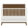 Discount Palma Mid-Century 4-in-1 Convertible Crib with Toddler Bed Conversion - Warm White / Natural Walnut Cribs & Mattresses|Cribs & Mattresses