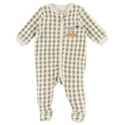 Outlet Peas Gingham Pajamas 0-30m BOY Pajamas|Pajamas
