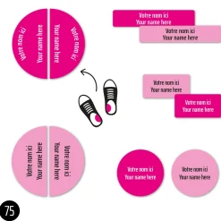 Personalized Name Labels|Personalized Name Labels>Clement - Impressions Peel And Stick Name Labels Mini - Pink