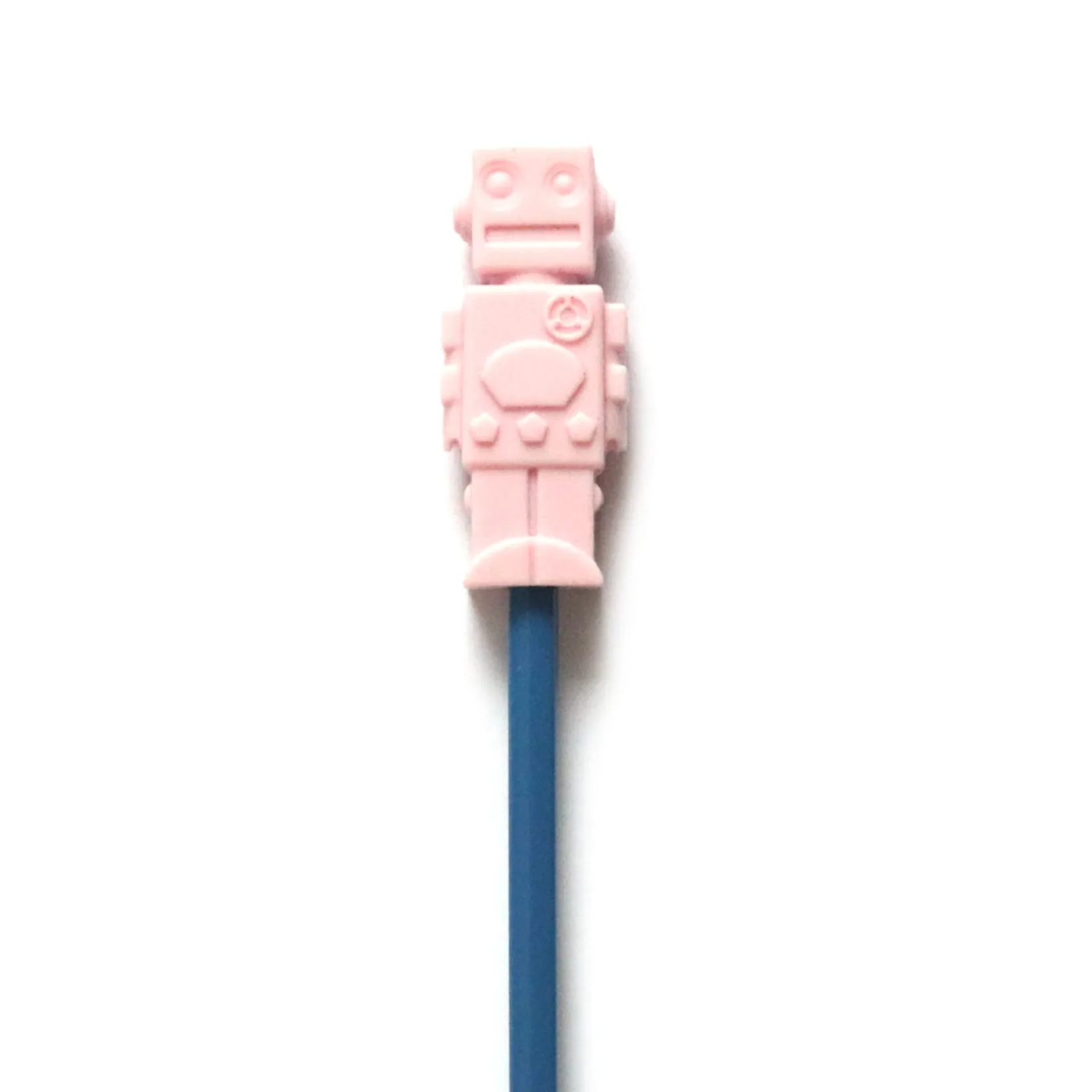 Teething Toys>Bulle Pencil Topper - Pink Robot