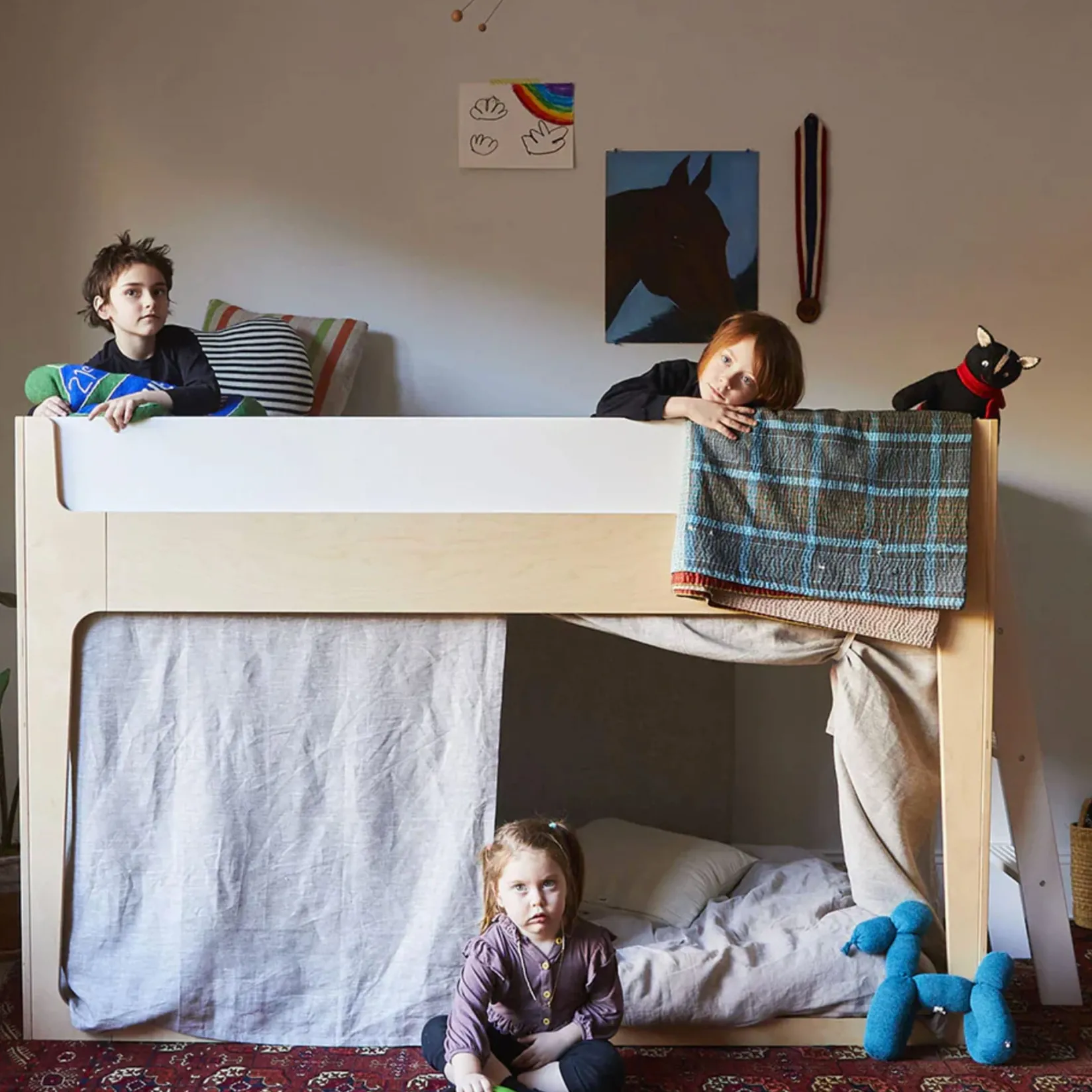 Twin, Full & Queen Beds>Oeuf Perch Nest Twin Bed - Natural/ White