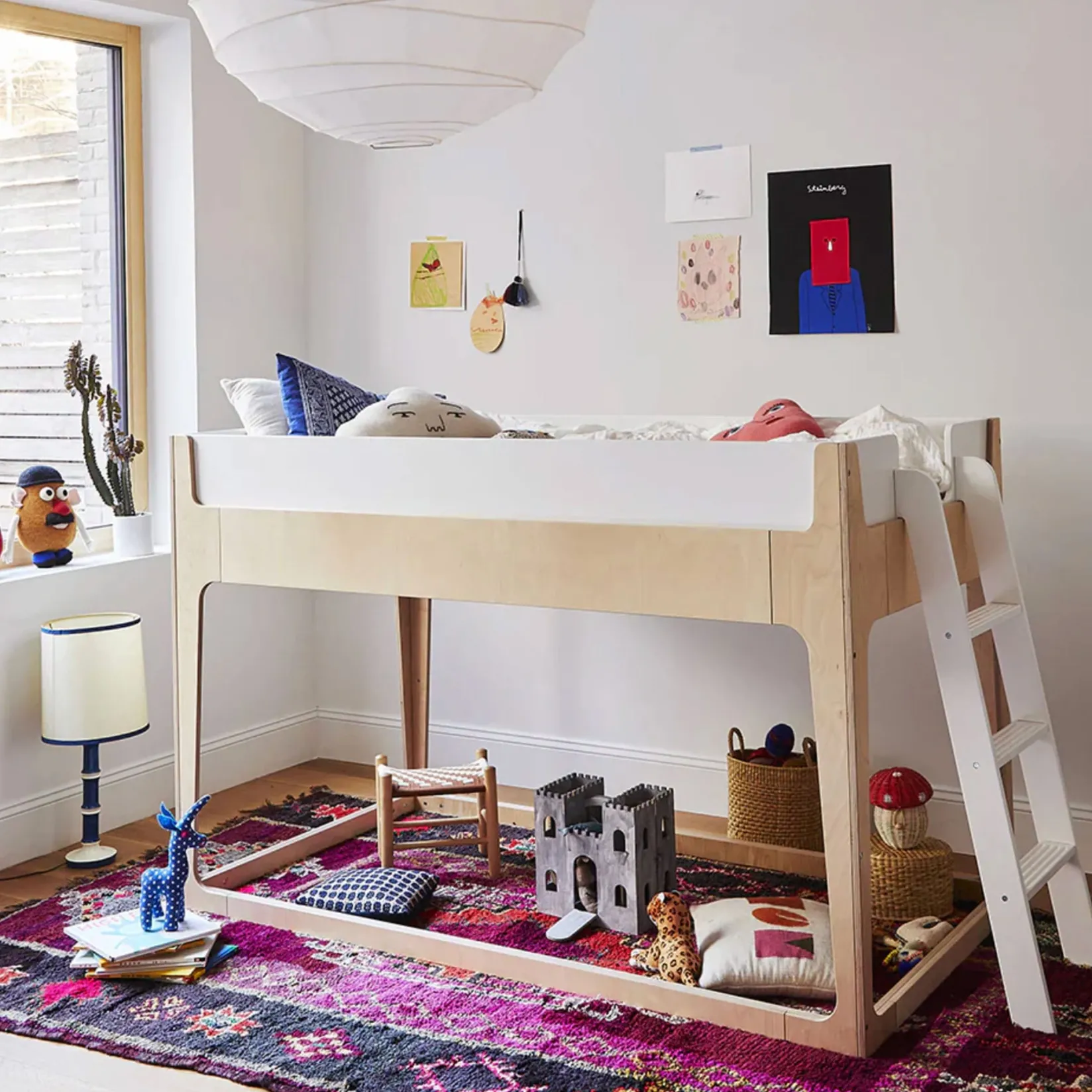 Twin, Full & Queen Beds>Oeuf Perch Nest Twin Bed - Natural/ White