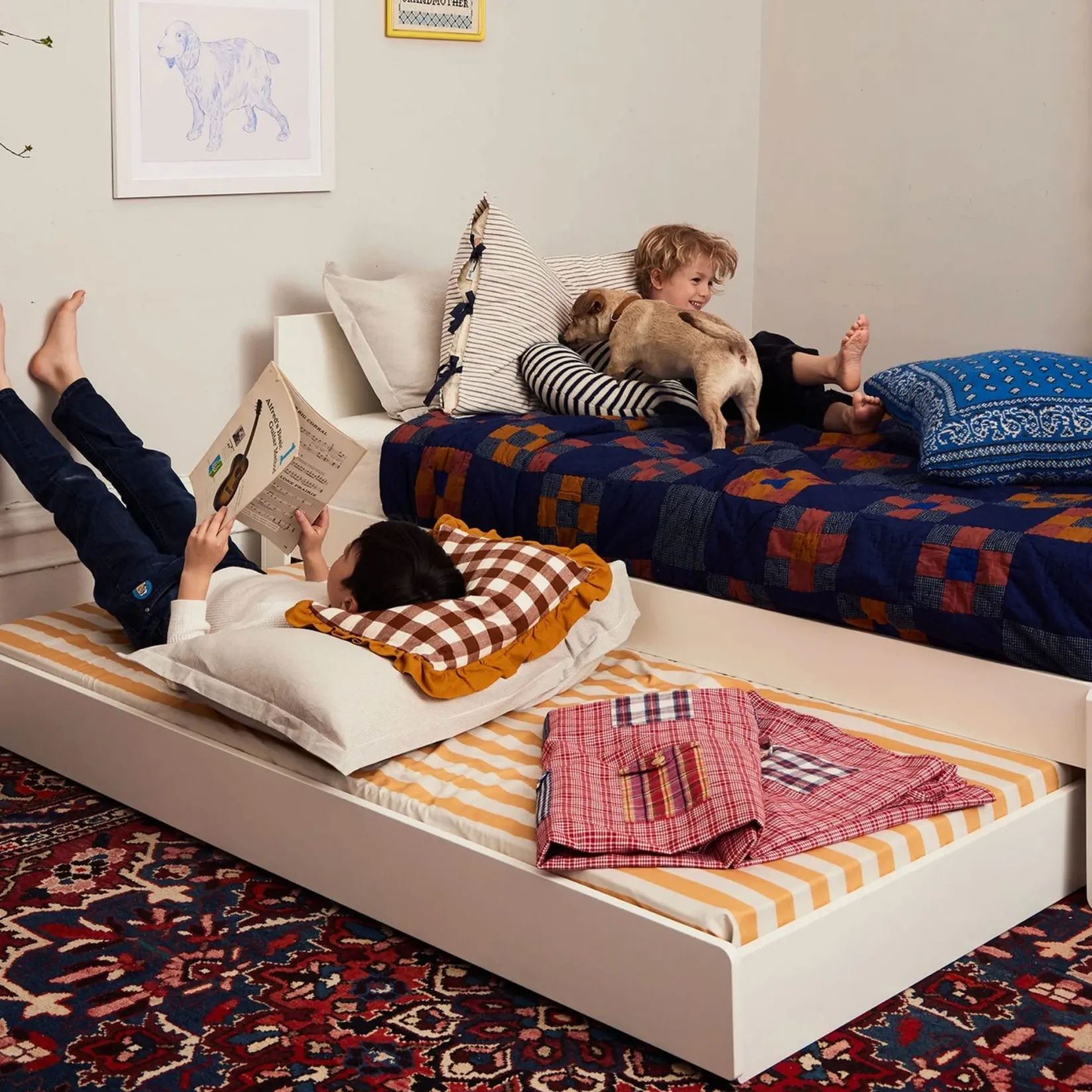 Twin, Full & Queen Beds>Oeuf PerchTwin Bed - White